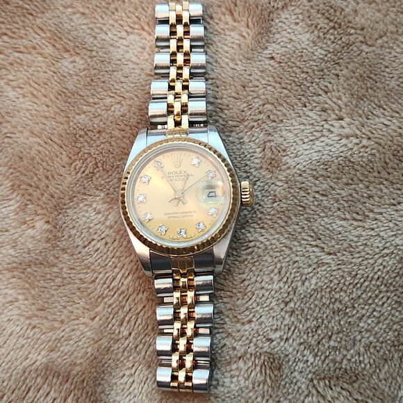 Ladies Gold & Diamond Rolex Oyster Perpetual DateJust - Picture 6 of 14